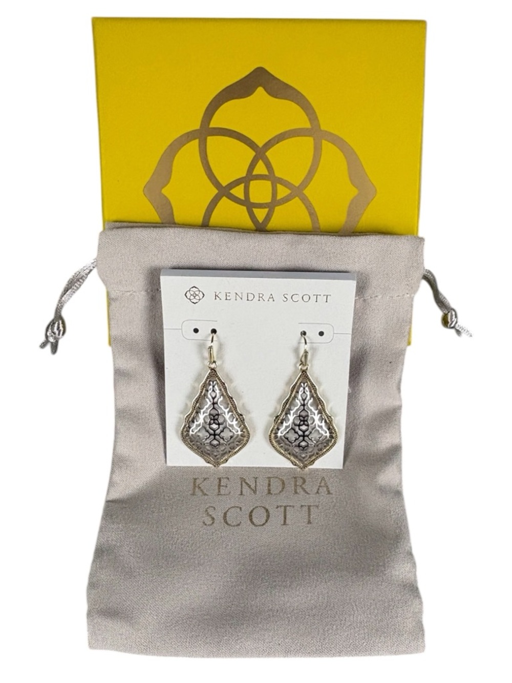 Kendra Scott Addie Drop Earrings in Gold Filigree - Box & Bag Included NWT